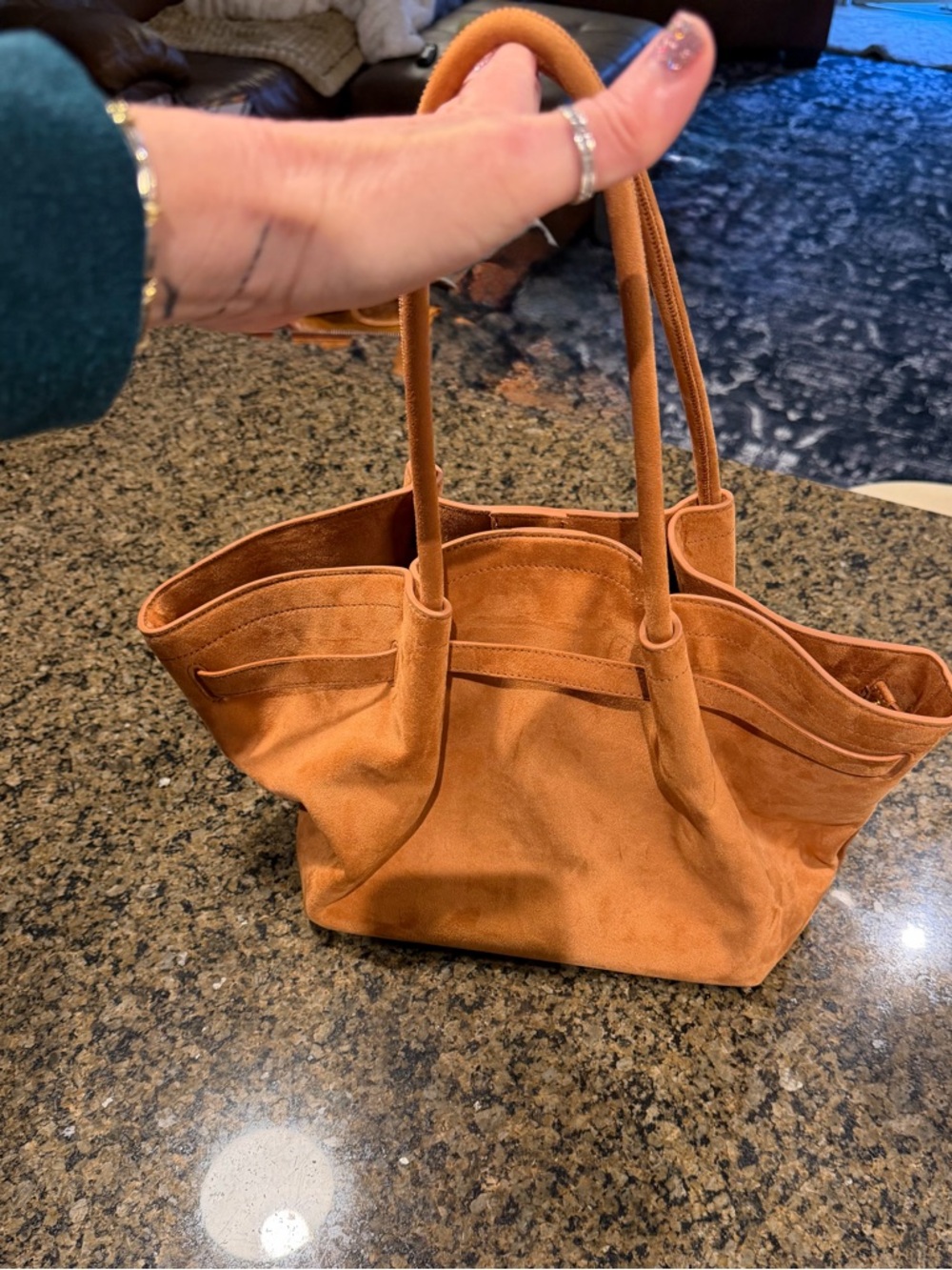 JW PEI Brown Structured Tote with Gold Accent - Picture 6 of 11